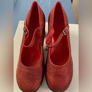 Red glitter mary Jane (fancy footworks)small size heels for girls/ women